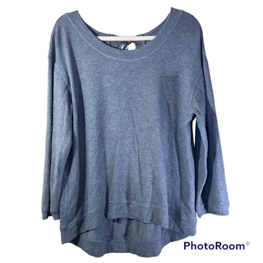 Stem Womens sweater Sz Large Gray Tie in Back Made in USA